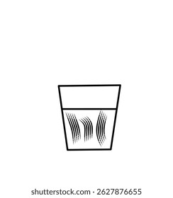 Plantilla de diseño de icono de vidrio de café en blanco