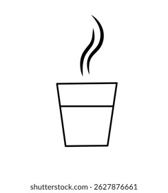 modelo de design de ícone de vidro de café em branco