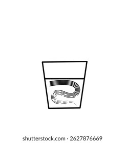 Plantilla de diseño de icono de vidrio de café en blanco
