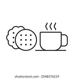 Coffee glass and biscuit set food drink icon vector basic design simple and modern concept graphic