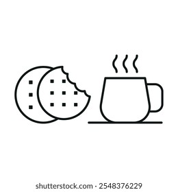 Coffee glass and biscuit set food drink icon vector basic design simple and modern concept graphic