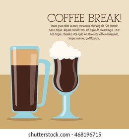 coffee glass break shop store icon. Colorfull illustration. Vector graphic