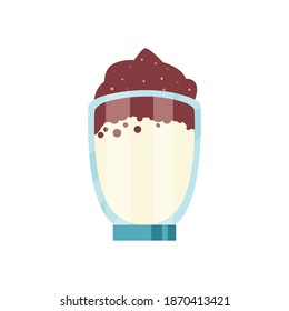 coffee glass with chocolate cream design of drink caffeine breakfast and beverage theme Vector illustration