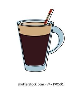 coffee in glass cup beverage icon image