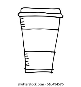 coffee glass drawing icon vector illustration design