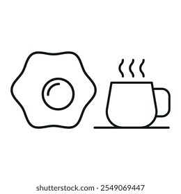 Coffee glass and egg set food drink icon vector basic design simple and modern concept graphic