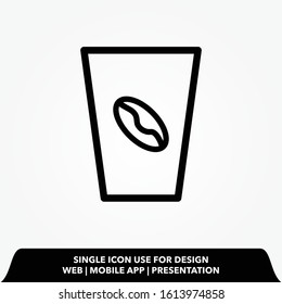 Coffee in glass flat icon. Latte violet icons in trendy flat style. 