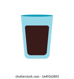 Coffee glass flat style icon design of time drink breakfast beverage morning store aroma and caffeine theme Vector illustration