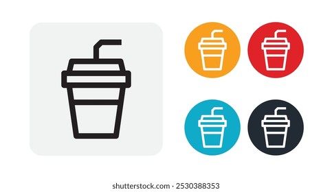 Ilustración de icono de vidrio de café símbolo de signo de Vector aislado