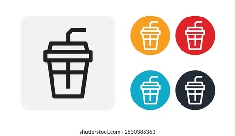 Ilustración de icono de vidrio de café símbolo de signo de Vector aislado