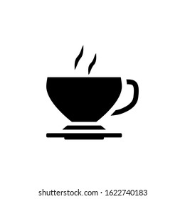 coffee glass icon line design vector template