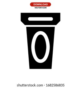 coffee glass icon or logo isolated sign symbol vector illustration - high quality black style vector icons
