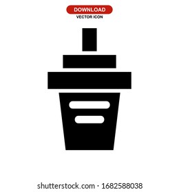 coffee glass icon or logo isolated sign symbol vector illustration - high quality black style vector icons
