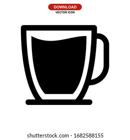 coffee glass icon or logo isolated sign symbol vector illustration - high quality black style vector icons
