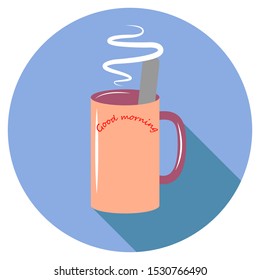Coffee glass icon vector isolated object flat style