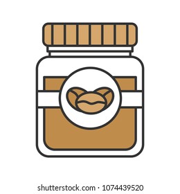 Coffee glass jar with lid color icon. Isolated vector illustration