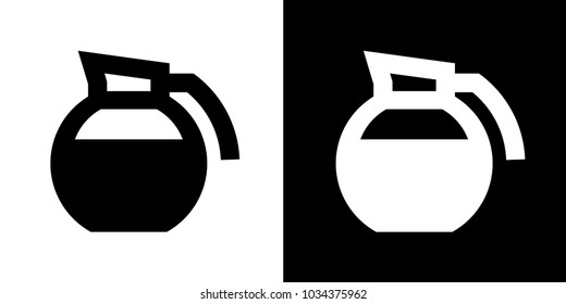 Coffee glass kettle coffeepot teapot vector icon