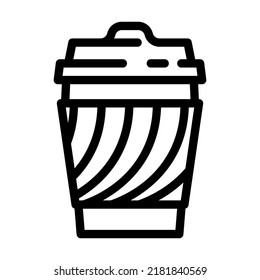 coffee glass line icon vector. coffee glass sign. isolated contour symbol black illustration