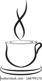 coffee glass logo design. made for coffee lovers all over the world. black and white
