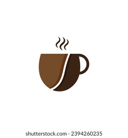 Logo-Design-Vektorgrafik von Kaffee-Glas.