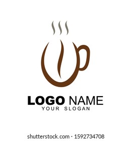 coffee glass logo, coffee drink symbol, logo for cafe and coffee beverage business