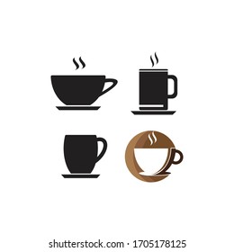 plantilla de icono del logotipo de la luna de café vectorial 