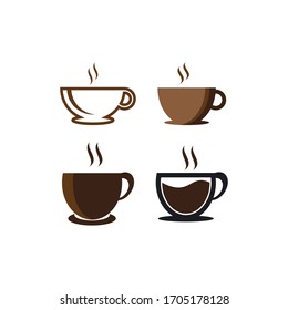 coffee glass logo icon template vector 