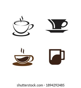 coffee glass logo icon template vector 
