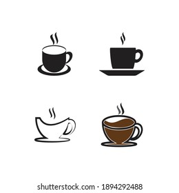 coffee glass logo icon template vector 