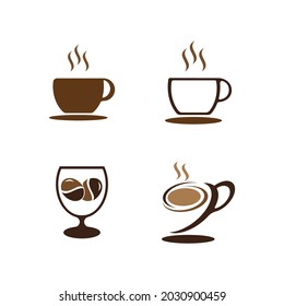 coffee glass logo icon template vector 