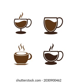 coffee glass logo icon template vector 
