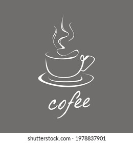 coffee glass logo or symbol, vector