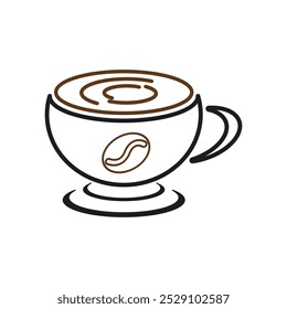 Ilustração do modelo do vetor do logotipo do vidro do café