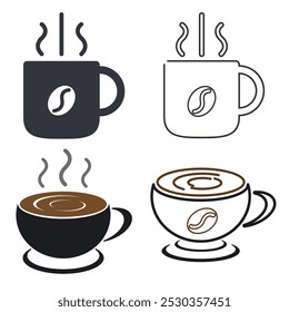 Coffee Glass Logo Vector Icon Template Illustration