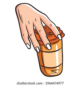 Coffee in a glass. Coffee in a plastic cup. Coffee to go. Cartoon style. Vector illustration for design and decoration.