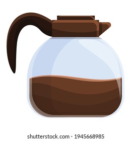 Coffee glass pot icon. Cartoon of coffee glass pot vector icon for web design isolated on white background