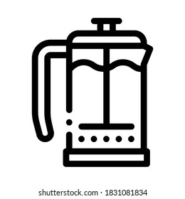 coffee glass pot icon vector. coffee glass pot sign. isolated contour symbol illustration