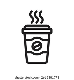 Coffee Glass Vector Outline Icon. EPS 10 File 