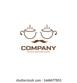 Coffee Glasses Logo Vector Template