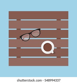 Coffee and glasses on the table