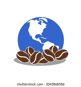 Coffee And Globe. A Symbol Of The World Coffee Day. 