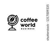 Coffee with globe / world logo template