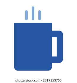 Coffee glyph blue icon. Adventure icon set. Vector illustration isolated on white background.