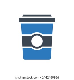 coffee glyph color vector icon