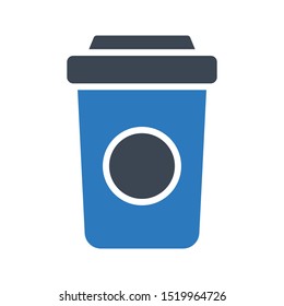 coffee glyph colour line vector icon