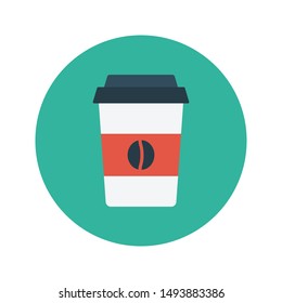 coffee glyph flat vector icon 