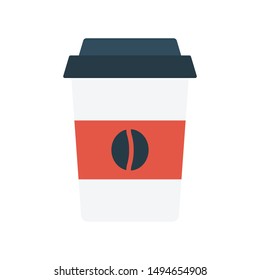 coffee glyph flat vector icon