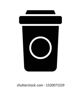 coffee glyph flat vector icon