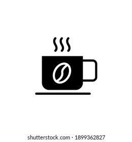 Coffee glyph icon. Cafe and restaurant icon in black solid style. Vector