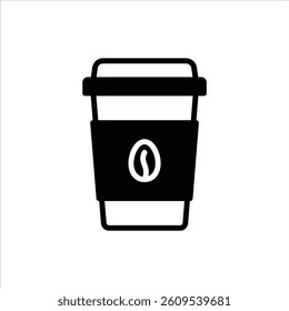 coffee glyph icon. paper cup solid line illustration